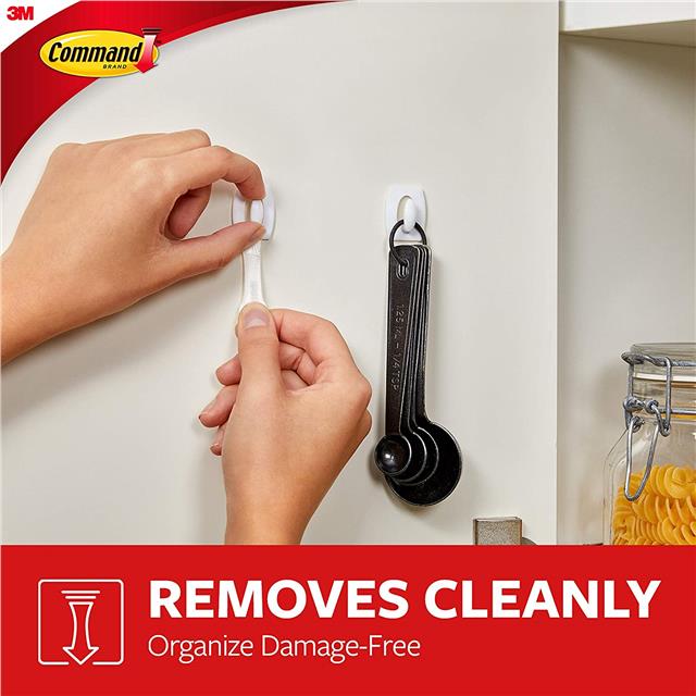 3M Command Clear Small Wire Hooks - Damage Free Removable Strong Adhesive  Utensil Hooks (Holds up to 225gm) [3pcs/pack]