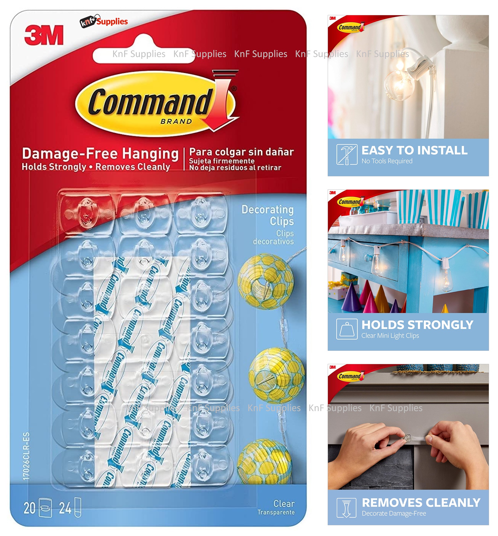 3M Command Water and Heat Resistant Strips - Damage-Free Adhesive
