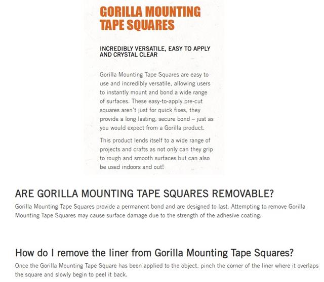 Gorilla 2 Oz. Mounting Putty (84-Squares) 102745, 2Oz. - Harris Teeter