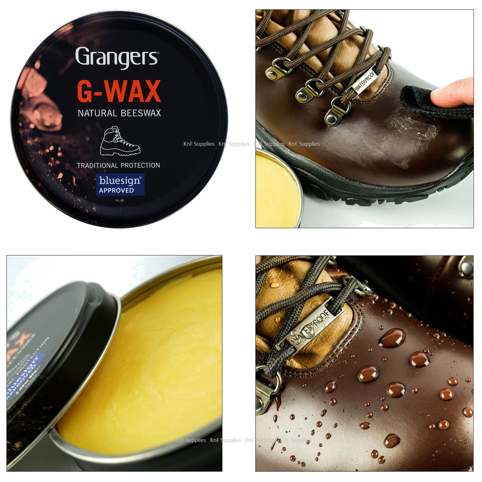 Grangers G Wax 80g Waterproof Leather Beeswax Shoe Boot Polish Dubbin  799756005086