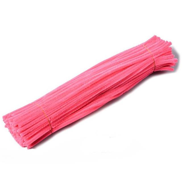 6mm wide 10-1,000 x NEON PINK chenille craft stems pipe cleaners 30cm long 