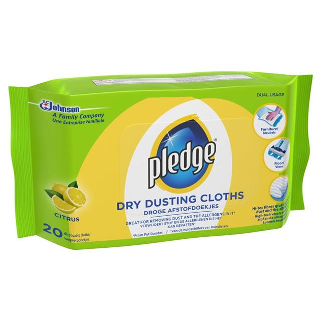 3 Packs Of pledge dust it dry dusting clothes citrus 20 disposable clothes Pack 