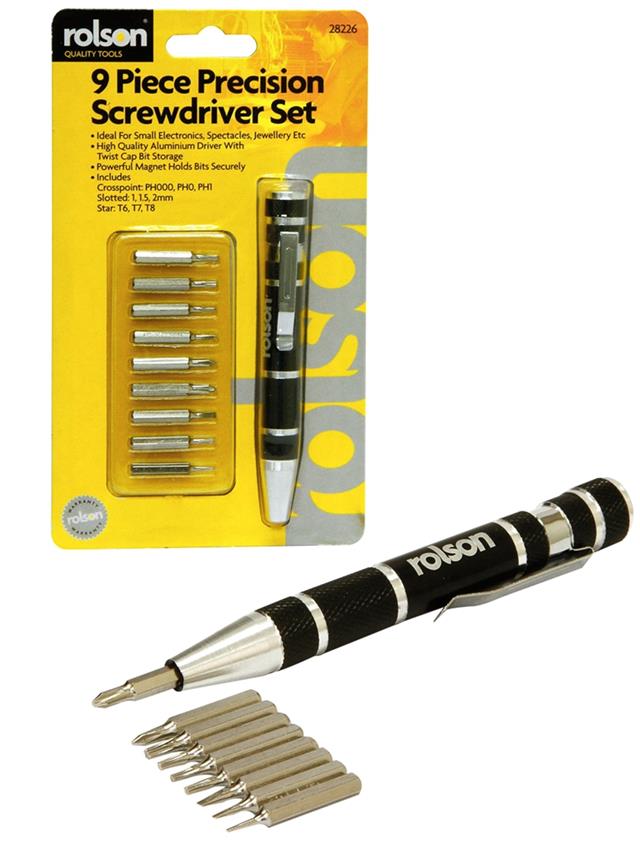 Rolson 9-in-1 Magnetic Precision Screwdriver Set electronics spectacles jewelry