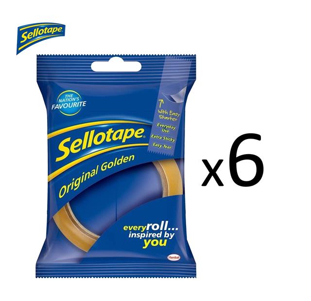 Sellotape Original Golden Tape Roll Packing Wrapping Gifts 24mm X 66m for sale online 