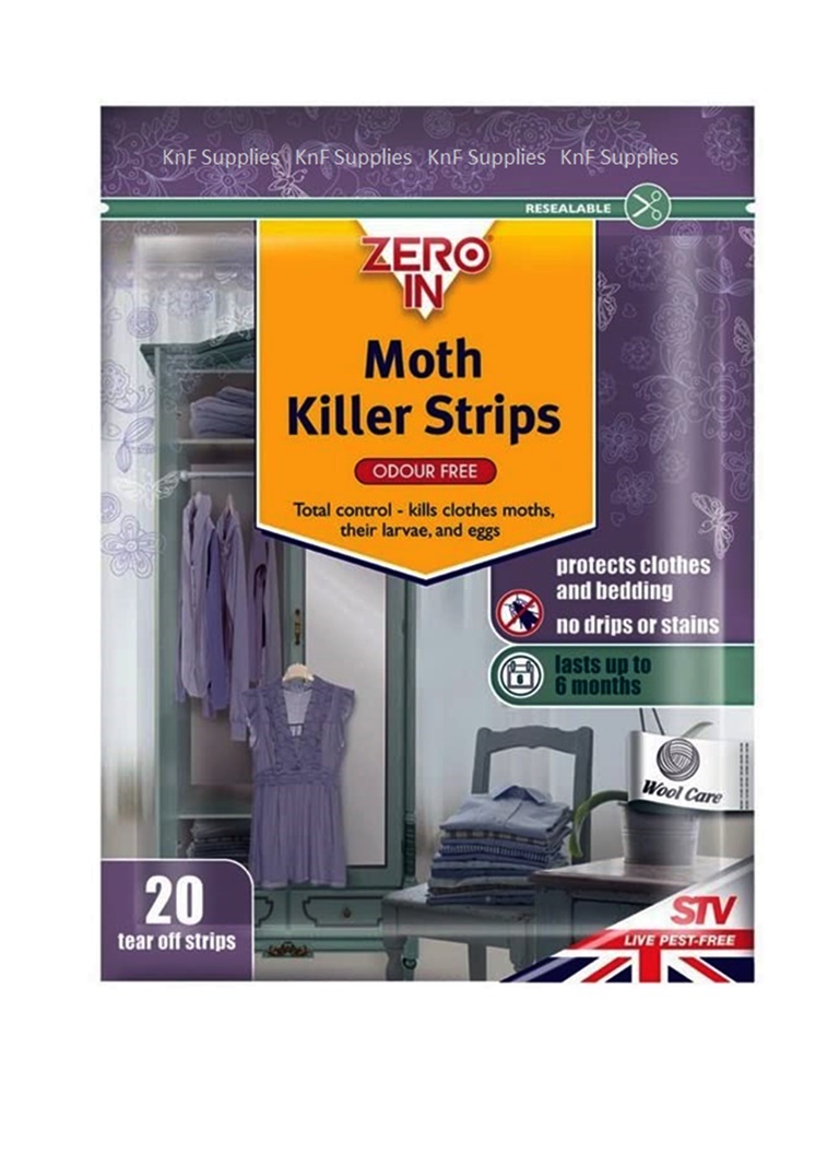 Zero In Clothes Odourless Moth Killer Protection Strips Pack of 20 ZER429