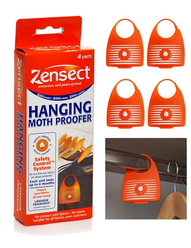 4 X Zensect Hanging Moth étuve tueur tissu Répulsif Lavande Freshener nouveau 