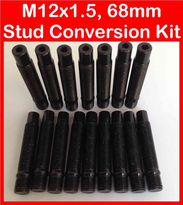 10 X M12X1.5 Negro Aleación Pernos De Rueda Pernos de conversión 68mm se adapta a Opel 65.1 2