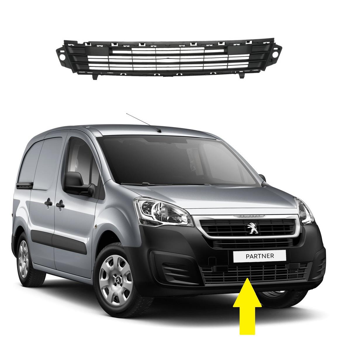 FRONT BUMPER LOWER GRILL GRILLE BLACK HIGH QUALITY PEUGEOT PARTNER 2015