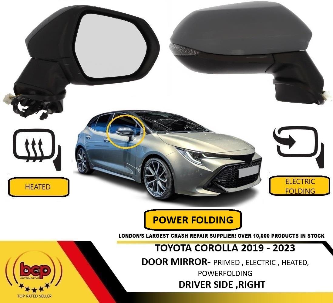 Right Side Power Fold Heated Wing Mirror For Toyota Corolla (2019–2023) – White, Driver's Side
