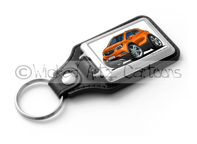 WickedKarz Cartoon Car Vauxhall Mokka Mini SUV in Metallic Orange Key Ring 