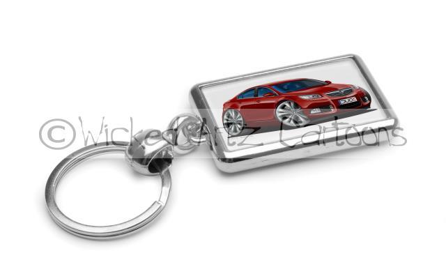 WickedKarz Cartoon Car Vauxhall Insignia SRi in Red Key Ring