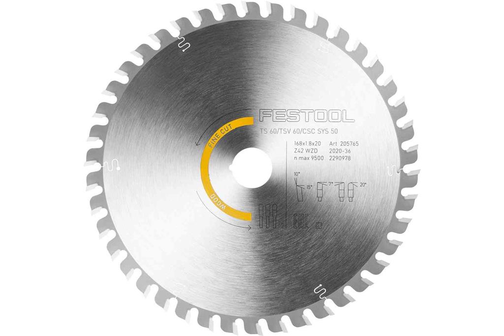 Festool 205765 Fine Cut Circular Saw Blade for Wood168mm x 20mm