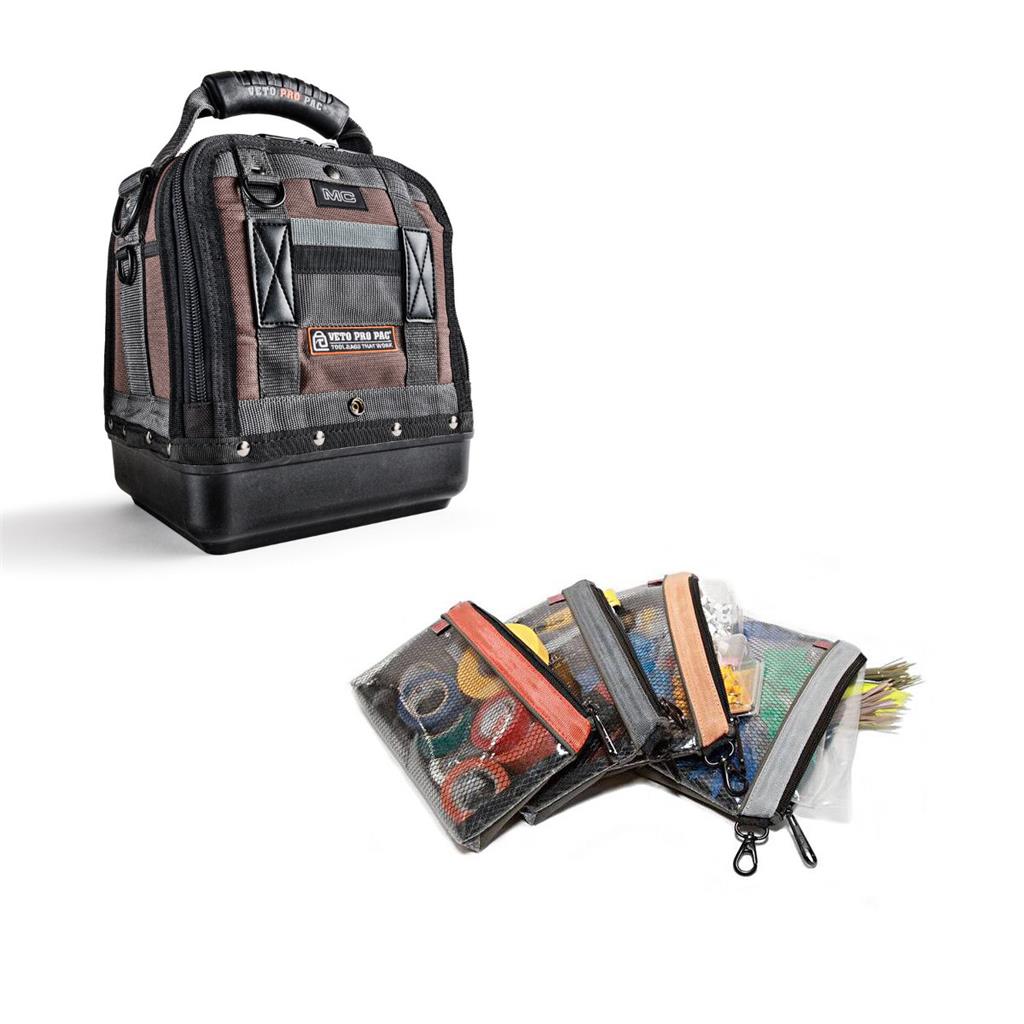 Veto Pro Pac Contractor Closed MC Tool Carry Bag Case /& Parts Bags Pack of 4 PB4