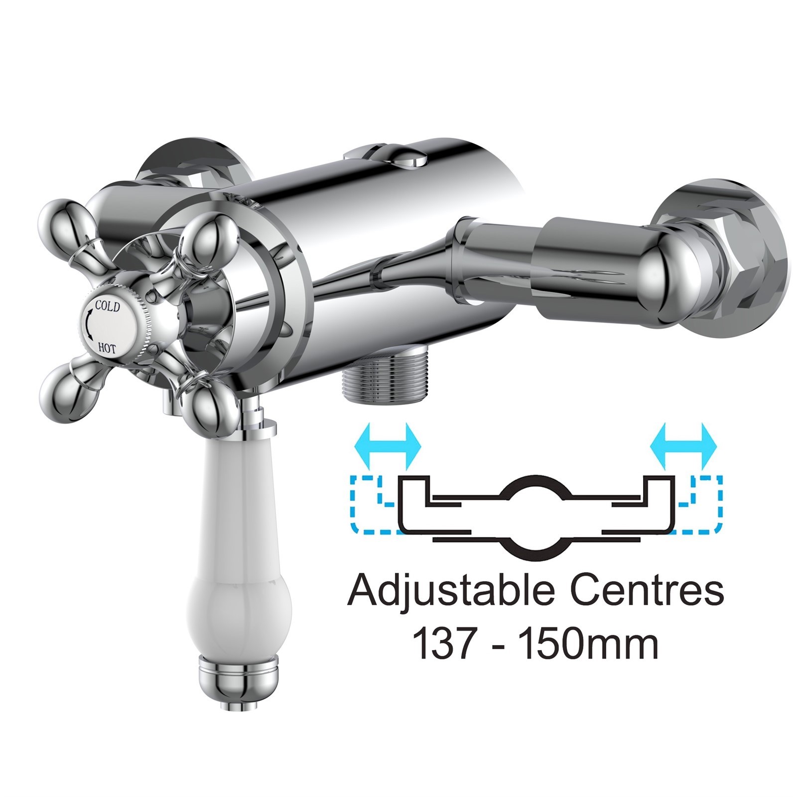 Thermostatic Traditional Exposed Shower Mixer Valve Dual Control