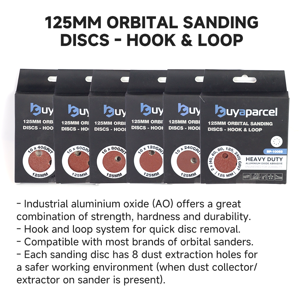 125mm Mixed Grit Orbital Sander Sanding Sheets Discs Hook Loop