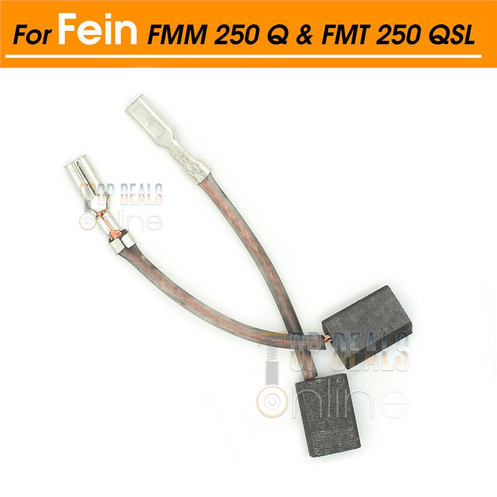 2 Balais Charbon Pour Perceuse/meuleuse Fein FMT 250 SL, QSL, FMM 250Q - Réf. Vhbw - Neuf Sous Blister