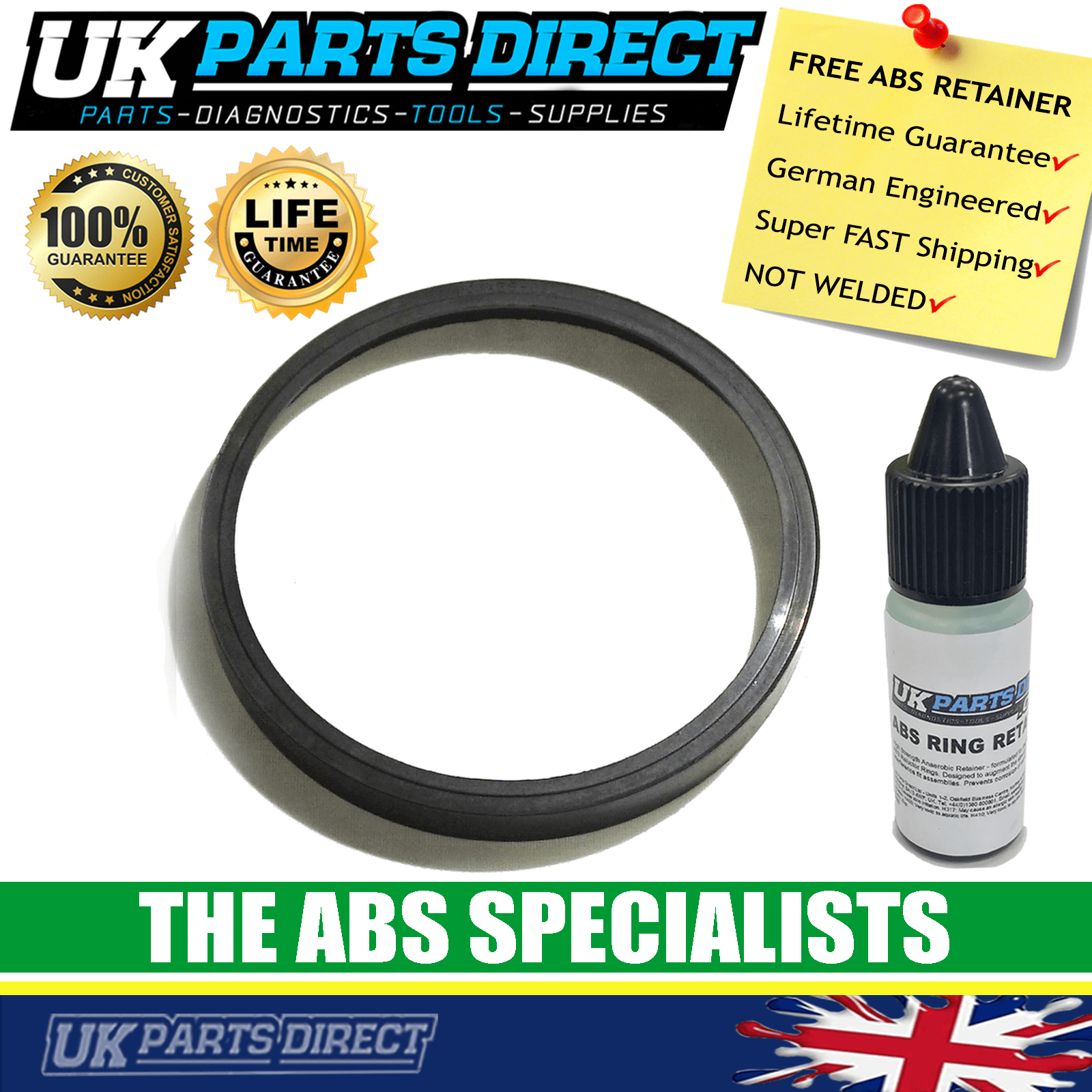 ABS Reluctor Ring for Peugeot 206 (98-10) Rear [For Brake Drum] *FREE  RETAINER*
