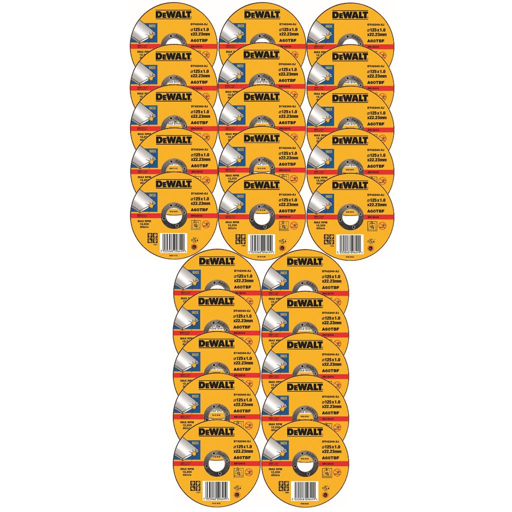 Lata con 10 discos de corte de alto desempeño para acero inox 125 x 1 x 22.23mm