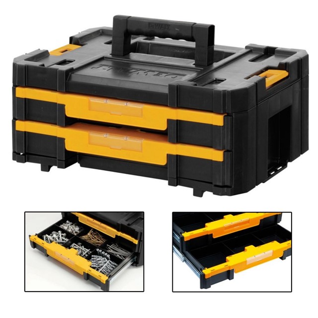 DeWalt DWST1-70702 T-Stak Combo II Plus IV Tool Storage Box, Yellow/Black,  44.0 cm*43.0 cm*33.0 cm - Toolboxes 
