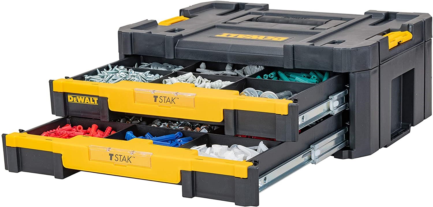 Dewalt DWST1-70706 TStak IV Tool Storage Box with 2 Shallow Drawers 8L  Capacity 604310245481