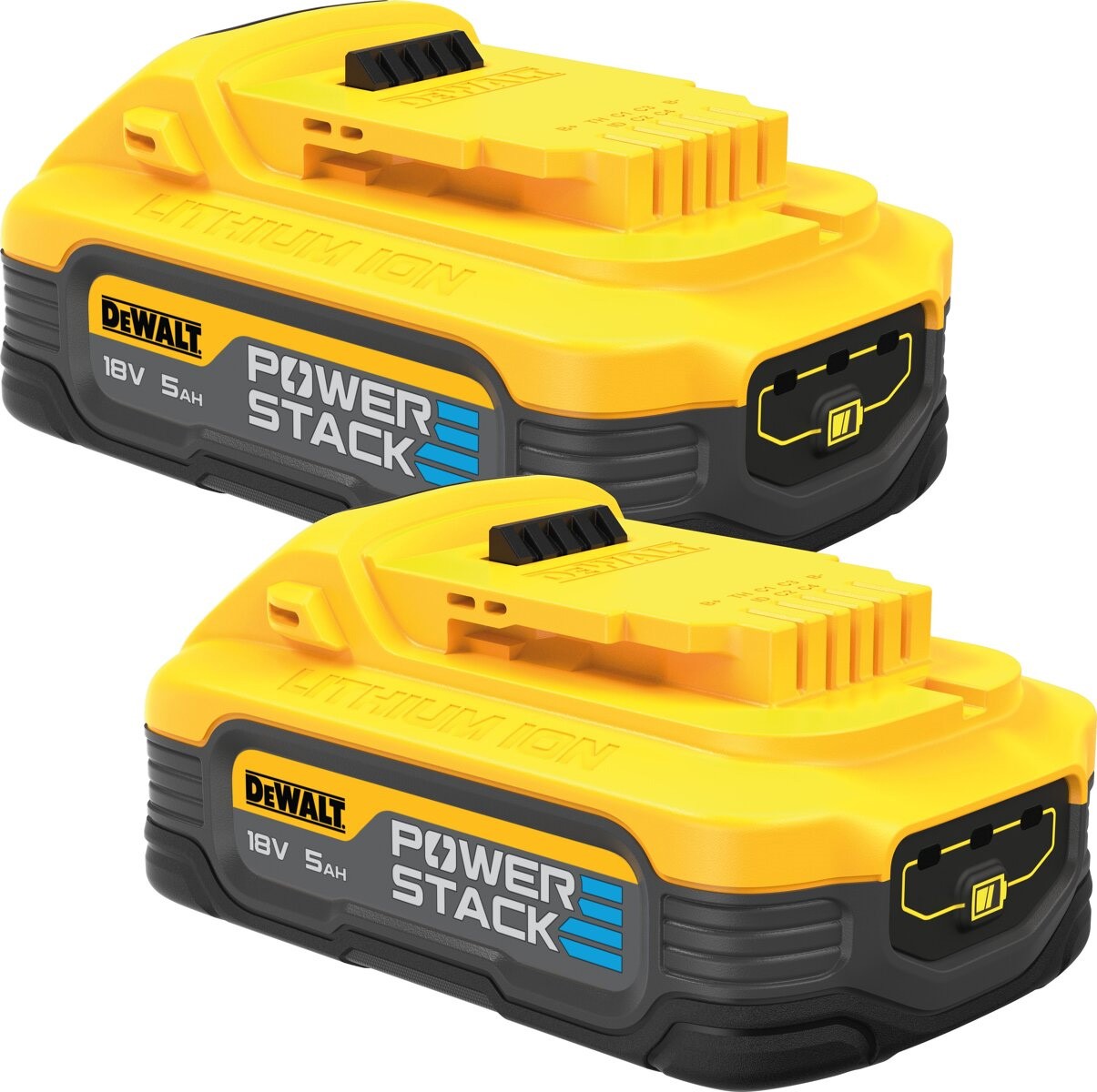 Pack 2 batteries DEWALT POWERSTACK XR - 2 batteries 18V 5Ah - DCBP518H2-XJ  - Chargeurs batteries et socles - Achat & prix